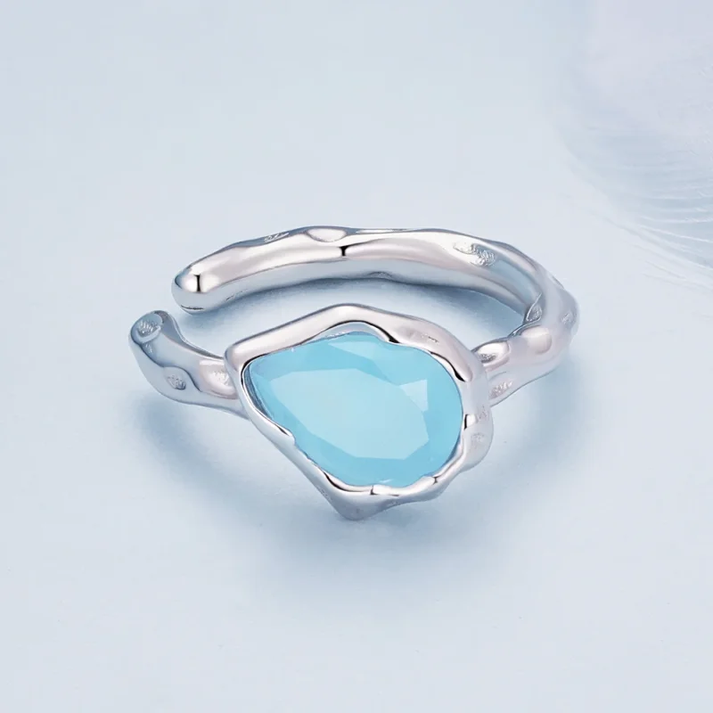 (slika za) Pandora Style Blue Water Drop Ear Sponka - BSE846 - Ogled 3