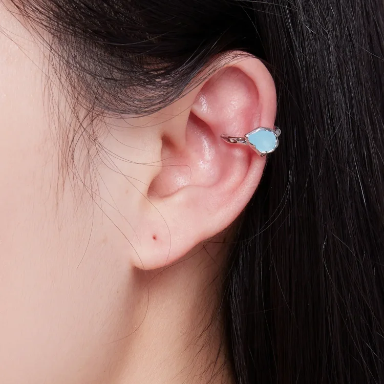 Pandora Style Blue Water Drop Ear Sponka - BSE846