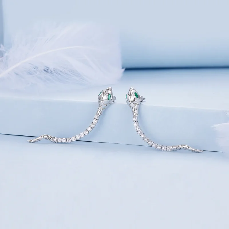 (slika za) Pandora Style Spirit Snake Stud Uhani - BSE851 - Ogled 2