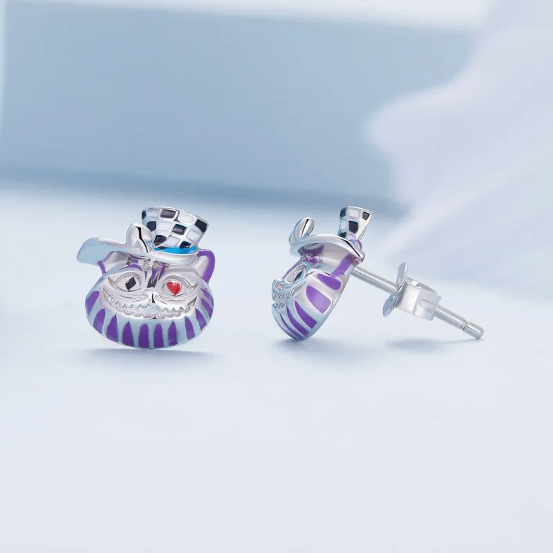 (slika za) Pandora Style Weird Magician Cat Stud Uhani - BSE823 - Ogled 3