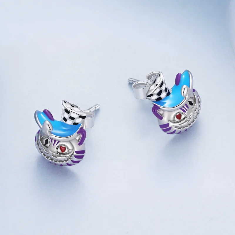 (slika za) Pandora Style Weird Magician Cat Stud Uhani - BSE823 - Ogled 4