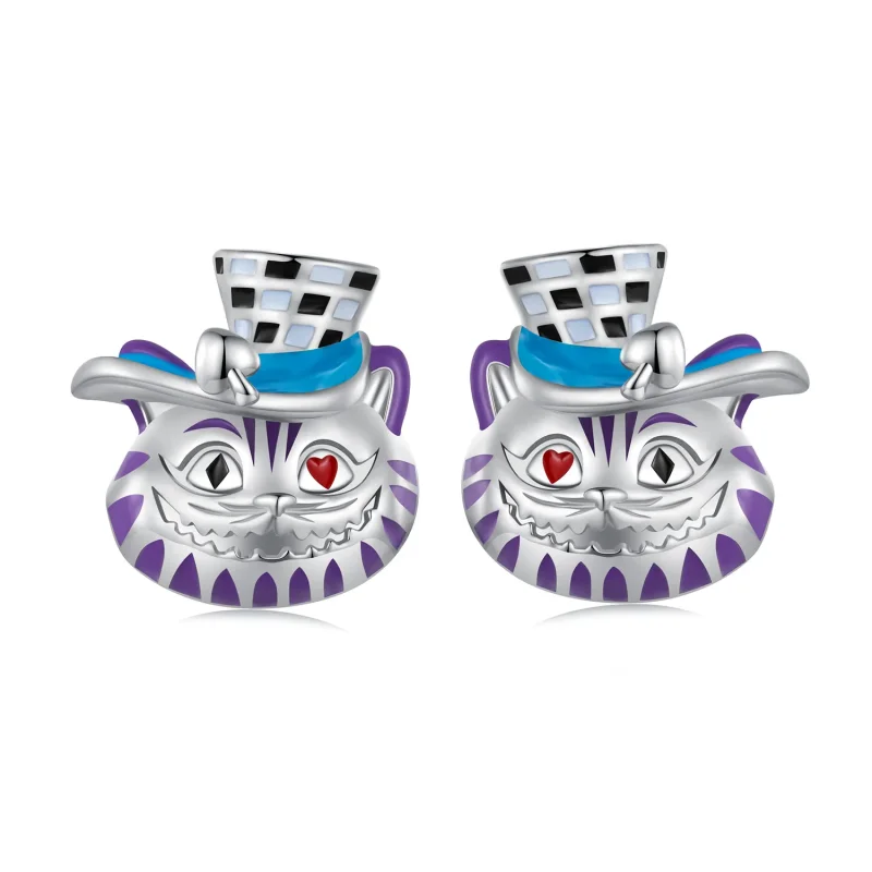 (slika za) Pandora Style Weird Magician Cat Stud Uhani - BSE823 - Slika izdelka