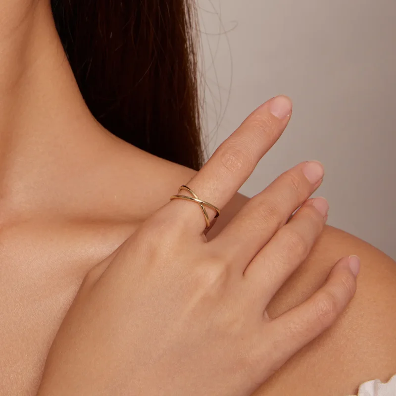 (slika za) Pozlačen križni prstan v slogu Pandora - SCR543-B - Ogled 4