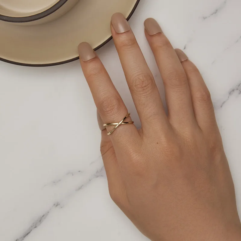 (slika za) Pozlačen križni prstan v slogu Pandora - SCR543-B - Ogled 5