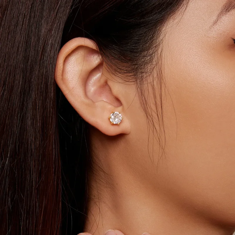 (slika za) Pozlačeni sijoči uhani iz cirkona v slogu Pandora - BSE615-7B - Ogled 6