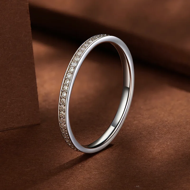 (slika za) Prstan Pandora Style Pave Moissanite - MSR030 - Ogled 2