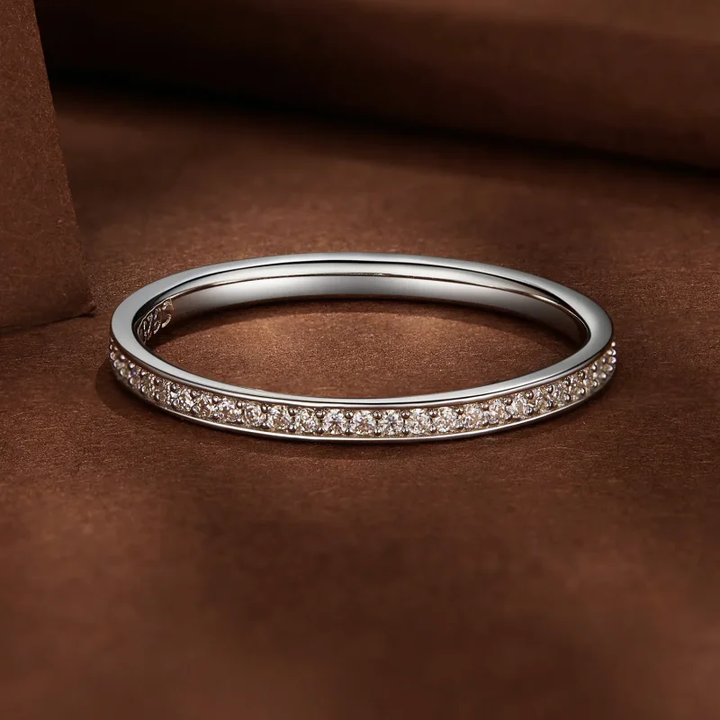 (slika za) Prstan Pandora Style Pave Moissanite - MSR030 - Ogled 3