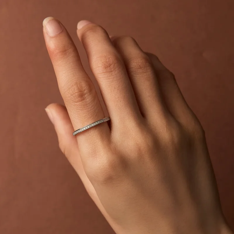 (slika za) Prstan Pandora Style Pave Moissanite - MSR030 - Ogled 6