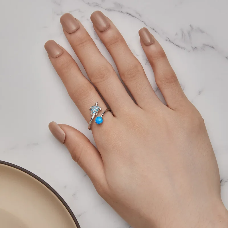 (slika za) Prstan z morsko želvo v slogu Pandora - SCR928 - Ogled 5