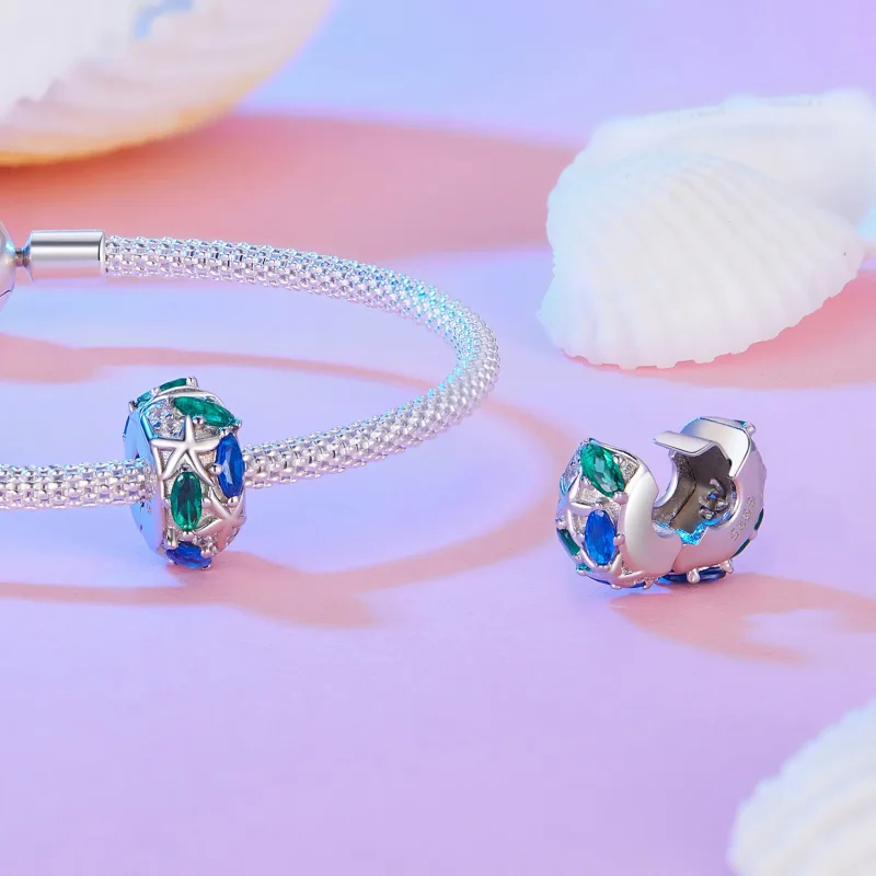 (slika za) Sponka Pandora Style Morske zvezde - BSC847 - Ogled 4