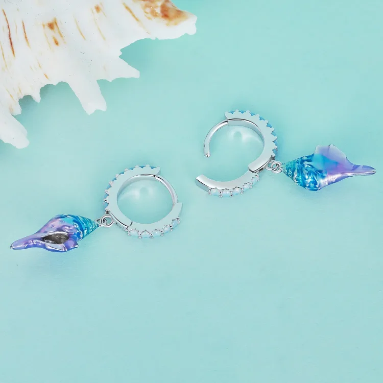 Uhani Pandora Style Dream Conch Hoops - BSE841