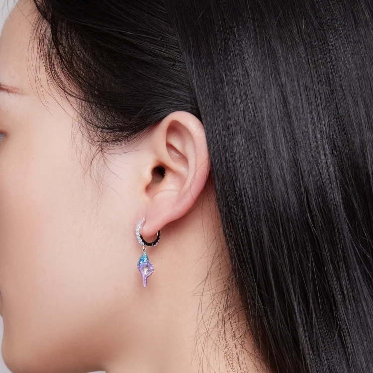 Uhani Pandora Style Dream Conch Hoops - BSE841
