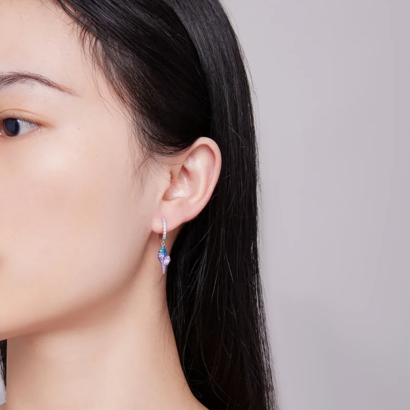 (slika za) Uhani Pandora Style Dream Conch Hoops - BSE841 - Ogled 6