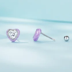 Uhani z žebljički v obliki srca v slogu Pandora - SCE1595 Uhani z žebljički v obliki srca v slogu Pandora - SCE1595