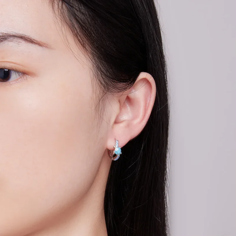 (slika za) Uhani z obroči v obliki morske želve v slogu Pandora - SCE1596 - Ogled 6