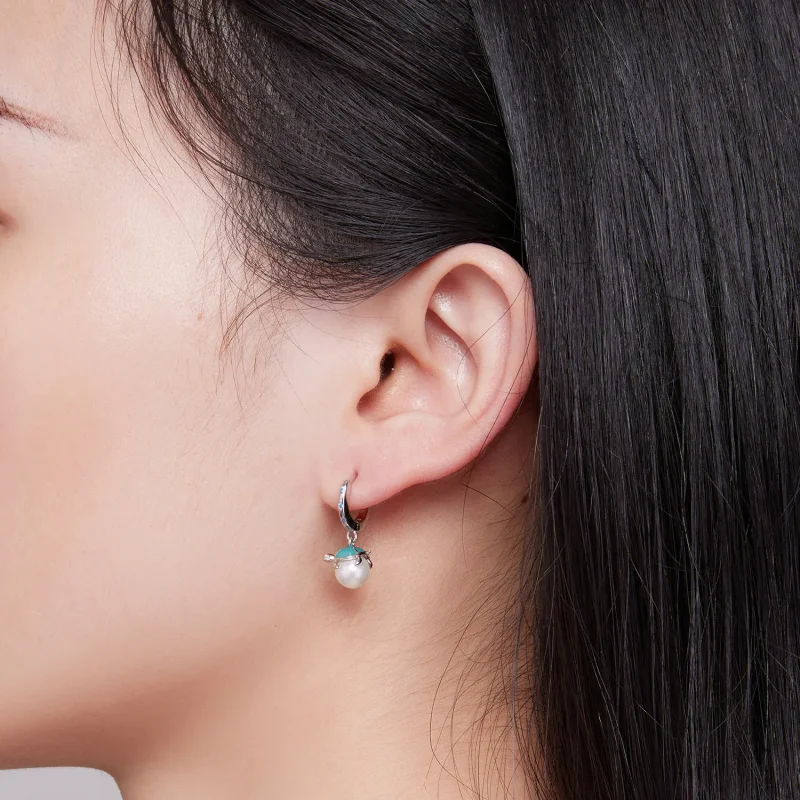 (slika za) Uhani z obroči v obliki morske želve v slogu Pandora - SCE1597 - Ogled 5