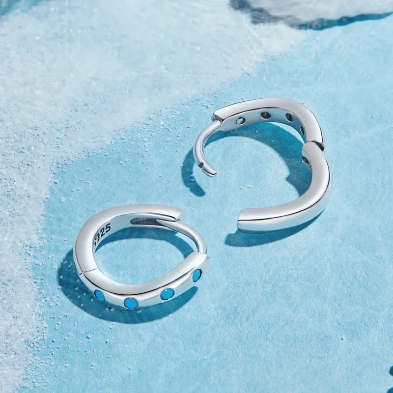 (slika za) Uhani z valovitimi obročki v stilu Pandora - SCE1593 - Ogled 4