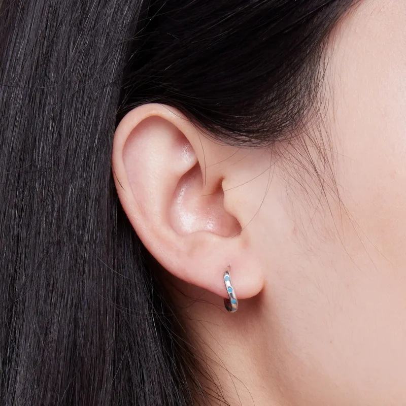 (slika za) Uhani z valovitimi obročki v stilu Pandora - SCE1593 - Ogled 5