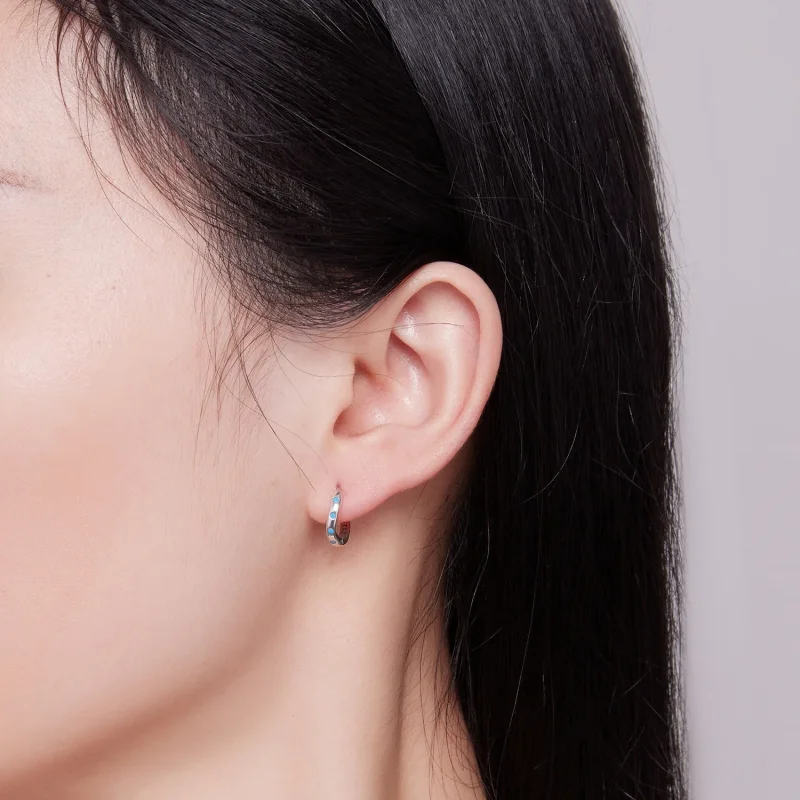 (slika za) Uhani z valovitimi obročki v stilu Pandora - SCE1593 - Ogled 6