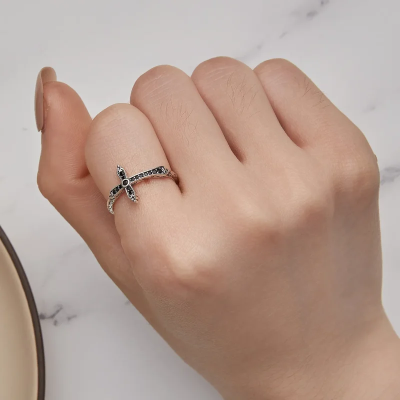 (slika za) Vintage križni prstan v stilu Pandora - SCR930 - Ogled 5