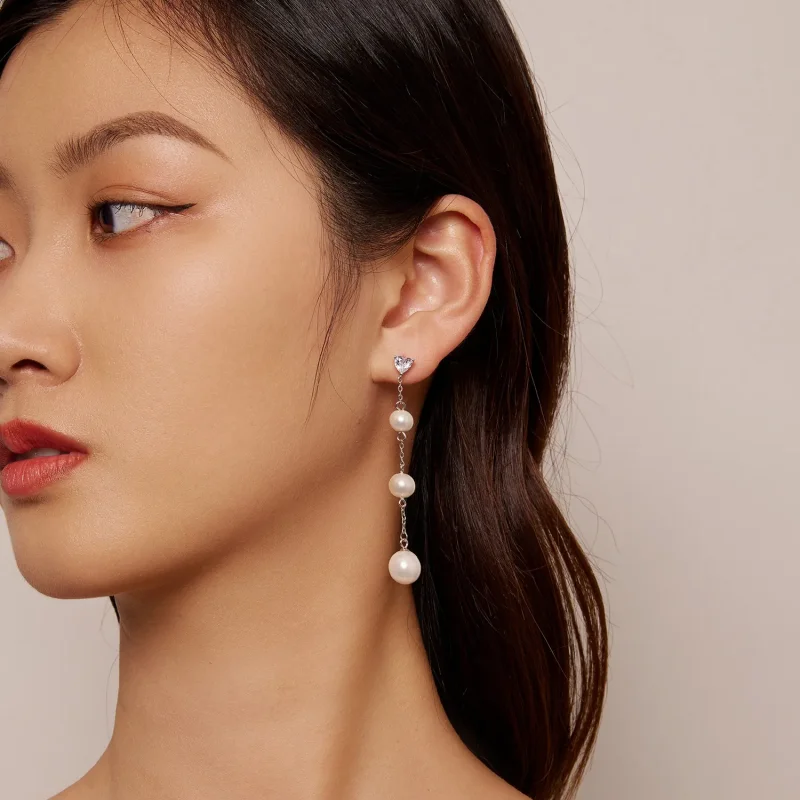 (slika za) Viseči uhani s perlami v slogu Pandora - SCE1601 - Ogled 5