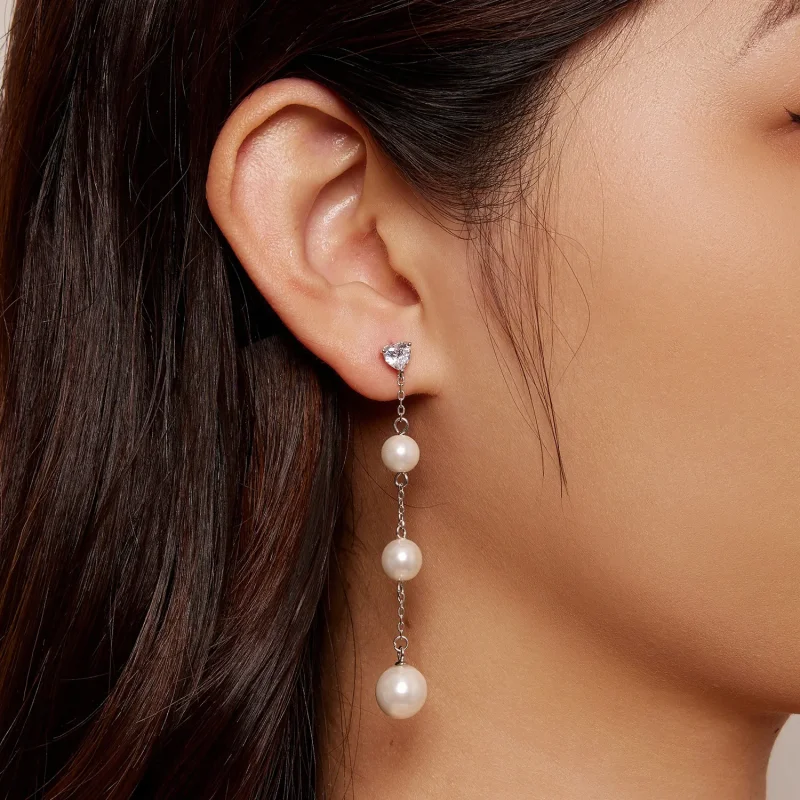 (slika za) Viseči uhani s perlami v slogu Pandora - SCE1601 - Ogled 6