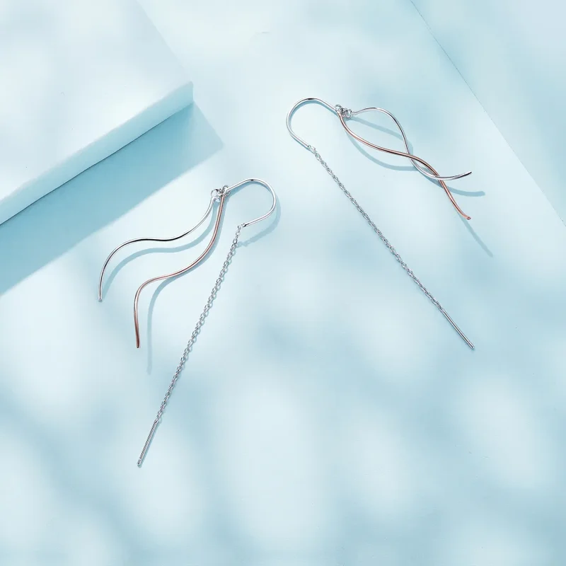 (slika za) Viseči uhani z resicami v stilu Pandora - SCE1600 - Ogled 4