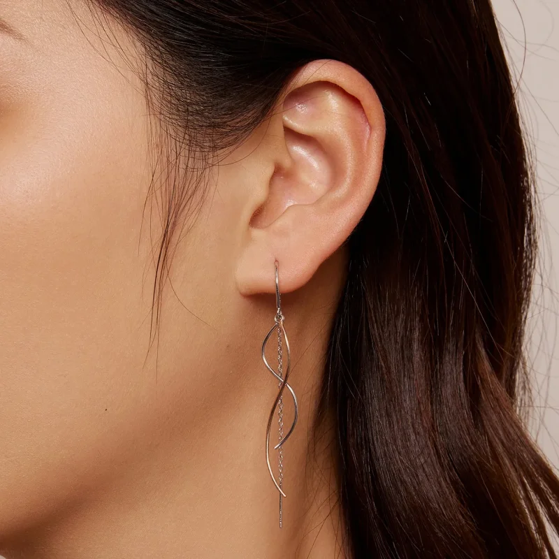 (slika za) Viseči uhani z resicami v stilu Pandora - SCE1600 - Ogled 5