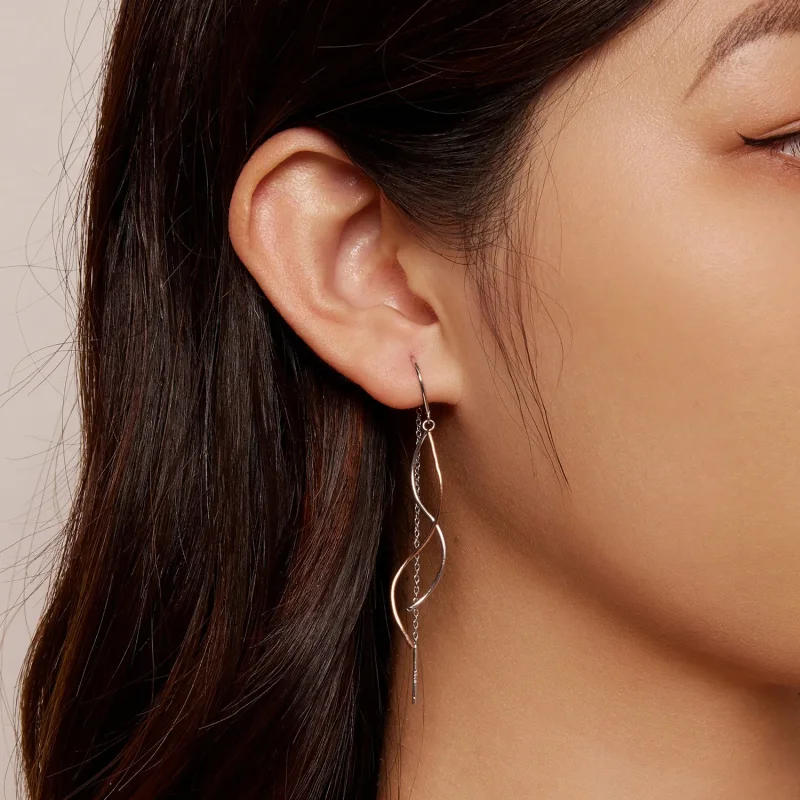 (slika za) Viseči uhani z resicami v stilu Pandora - SCE1600 - Ogled 6