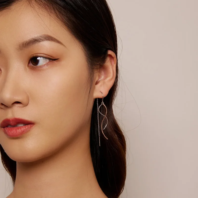 (slika za) Viseči uhani z resicami v stilu Pandora - SCE1600 - Ogled 7