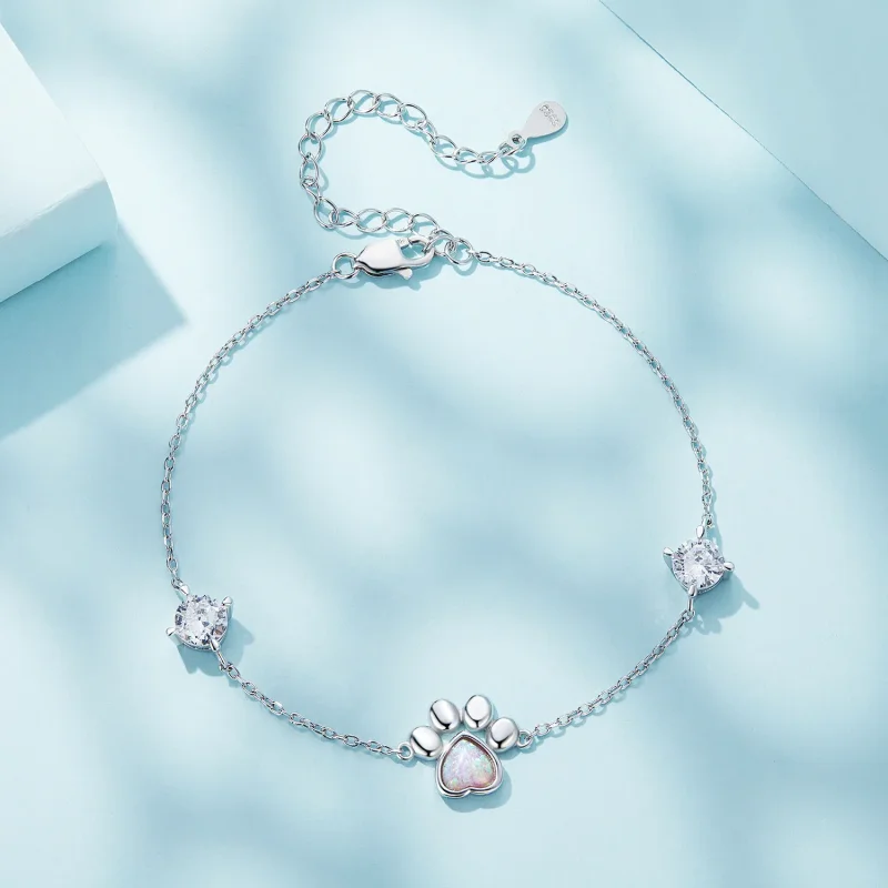 (slika za) Zapestnica z opalnim odtisom tačk v slogu Pandora - SCB256 - Ogled 2