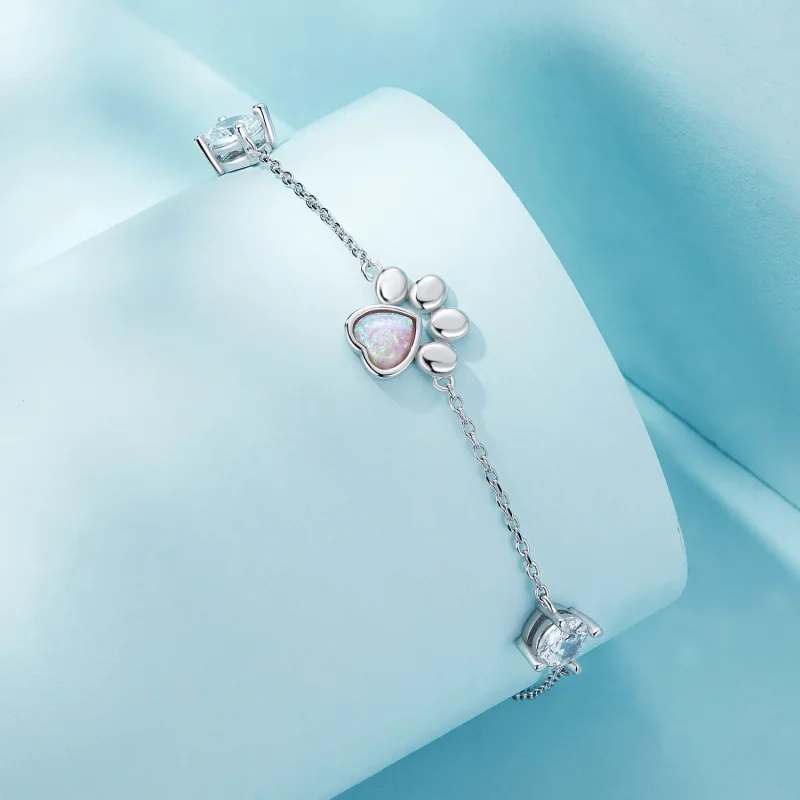 (slika za) Zapestnica z opalnim odtisom tačk v slogu Pandora - SCB256 - Ogled 3