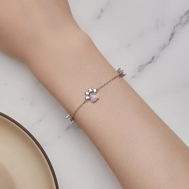 (slika za) Zapestnica z opalnim odtisom tačk v slogu Pandora - SCB256 - Ogled 6