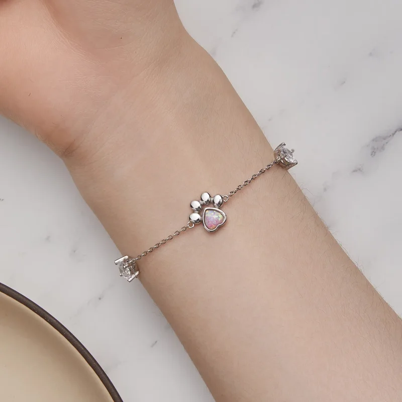 (slika za) Zapestnica z opalnim odtisom tačk v slogu Pandora - SCB256 - Ogled 7