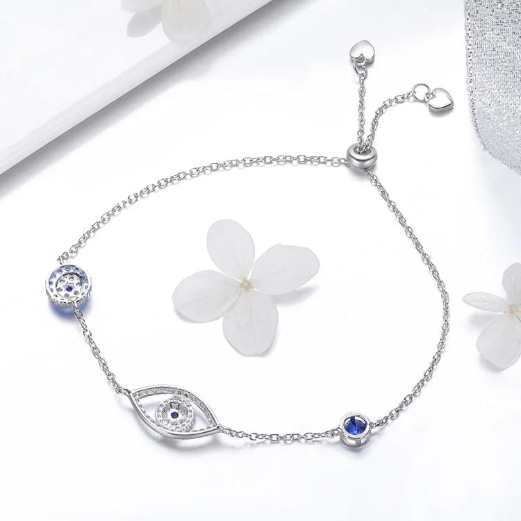 Drsna zapestnica Pandora Style Silver Guardian Eye Chain - SCB089