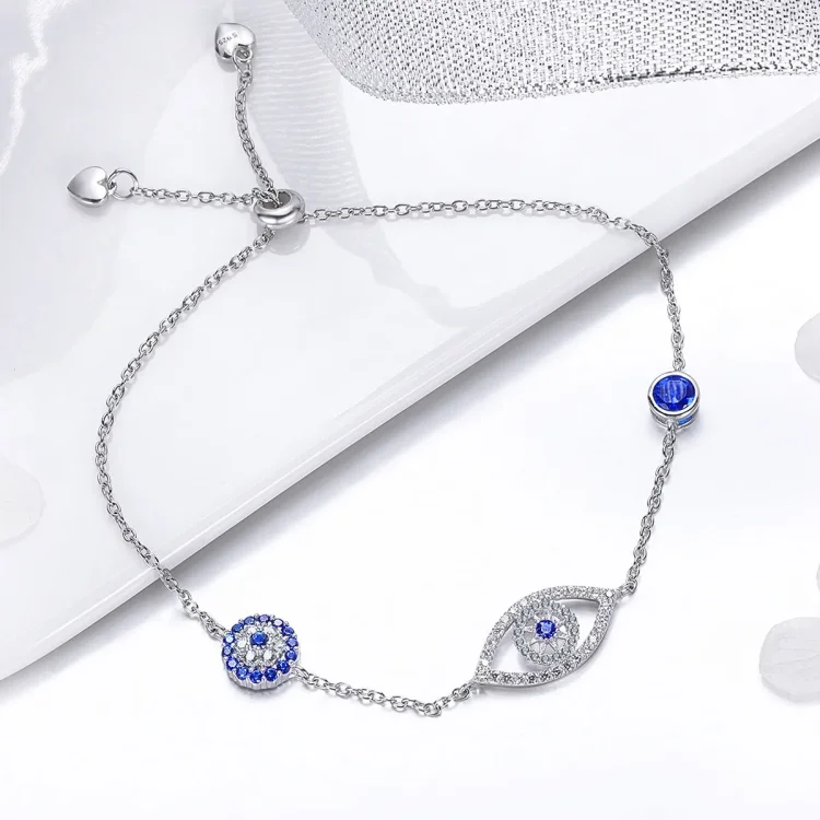 Drsna zapestnica Pandora Style Silver Guardian Eye Chain - SCB089