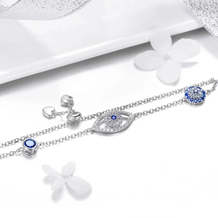 Drsna zapestnica Pandora Style Silver Guardian Eye Chain - SCB089