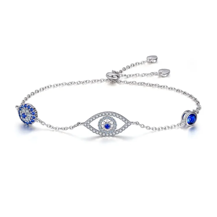 Drsna zapestnica Pandora Style Silver Guardian Eye Chain - SCB089