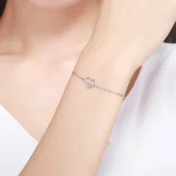 Drsna zapestnica Pandora Style Silver Love Cardiogram - SCB019