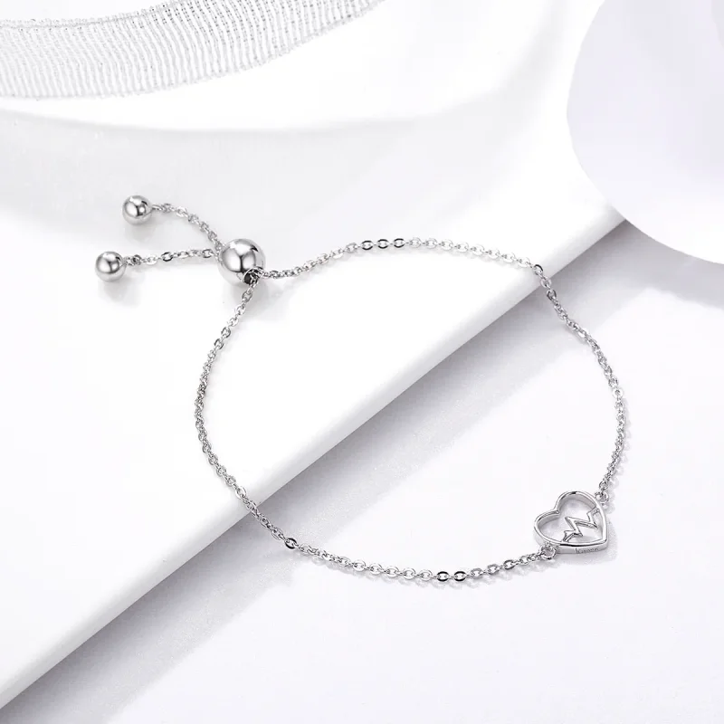 (slika za) Drsna zapestnica Pandora Style Silver Love Cardiogram - SCB019 - Ogled 3