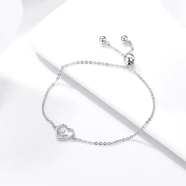 Drsna zapestnica Pandora Style Silver Love Cardiogram - SCB019