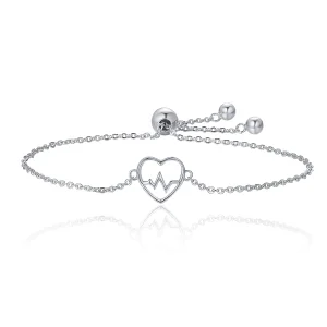 (slika za) Drsna zapestnica Pandora Style Silver Love Cardiogram - SCB019