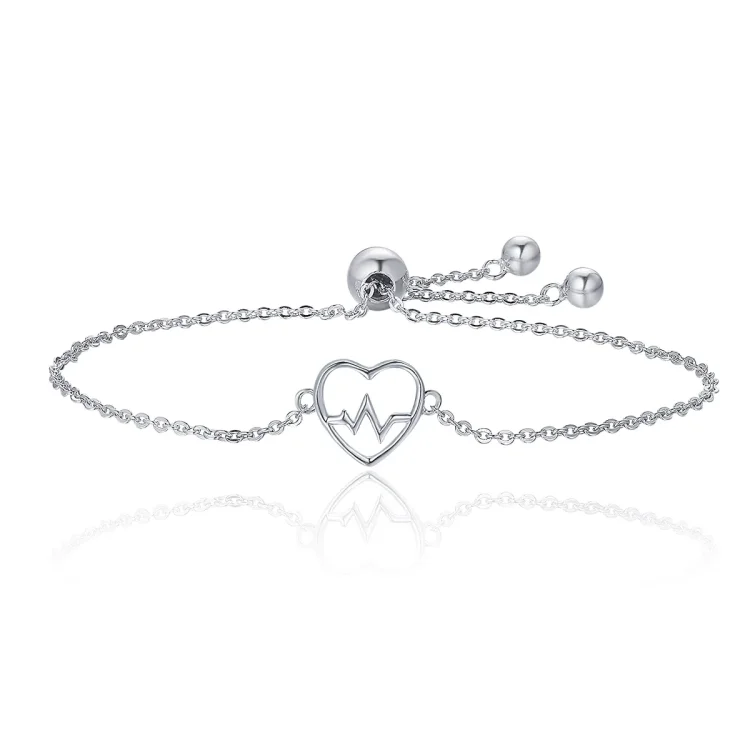 Drsna zapestnica Pandora Style Silver Love Cardiogram - SCB019