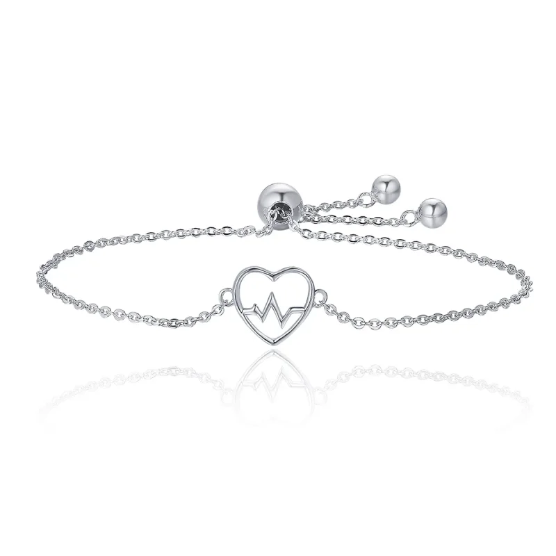 (slika za) Drsna zapestnica Pandora Style Silver Love Cardiogram - SCB019 - Slika izdelka