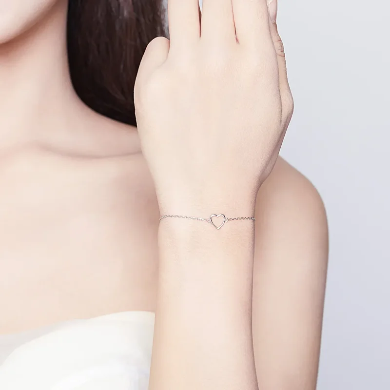 (slika za) Drsna zapestnica Pandora v srebrni obliki ljubezenske verižice - SCB159 - Ogled 5