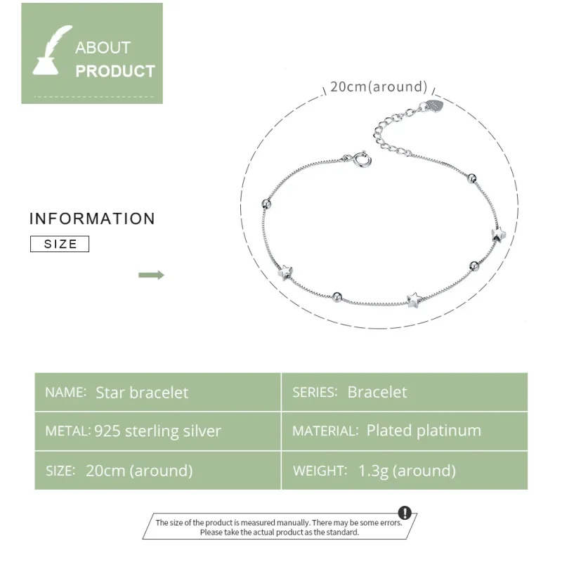 (slika za) Drsna zapestnica s srebrno zvezdo v slogu Pandora - SCB171 - Ogled 4