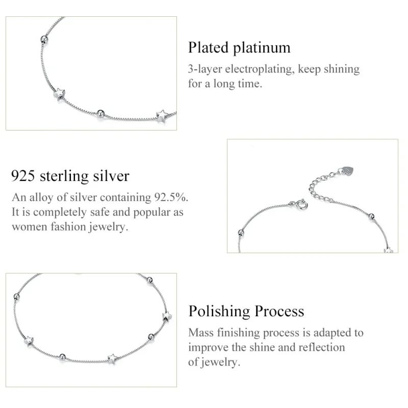 (slika za) Drsna zapestnica s srebrno zvezdo v slogu Pandora - SCB171 - Ogled 5