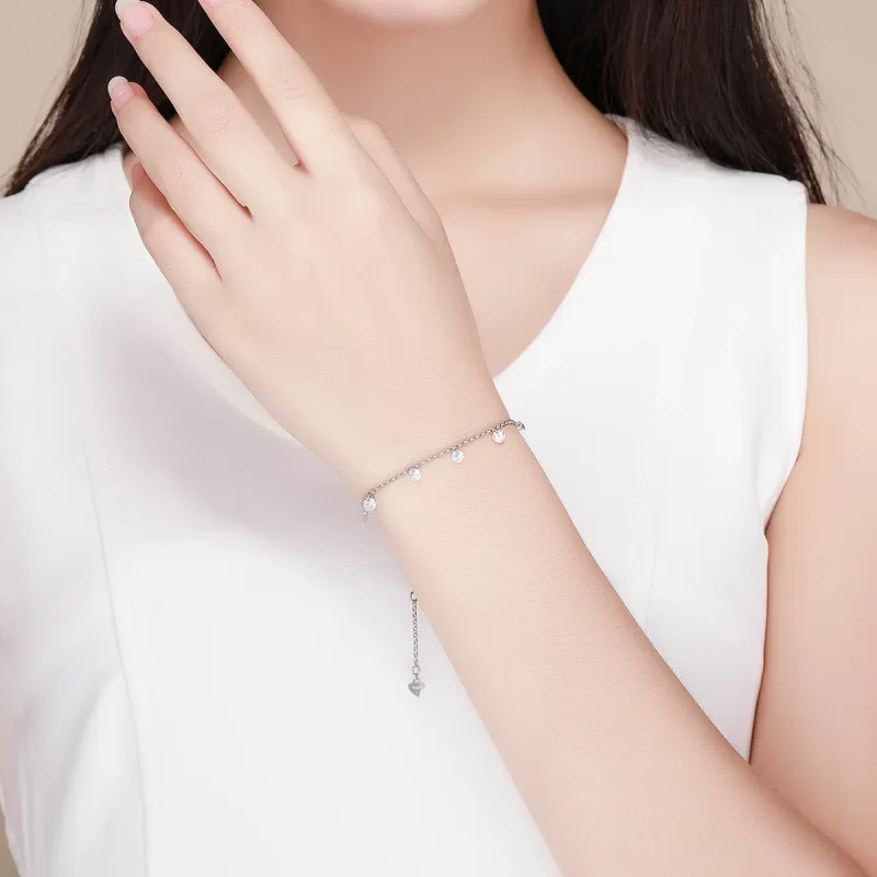 (slika za) Drsna zapestnica z verižico v slogu Pandora, sklenjena vilini - SCB103 - Ogled 2