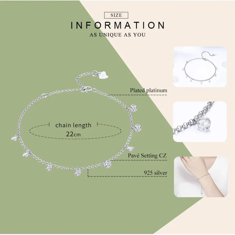 (slika za) Drsna zapestnica z verižico v slogu Pandora, sklenjena vilini - SCB103 - Ogled 5