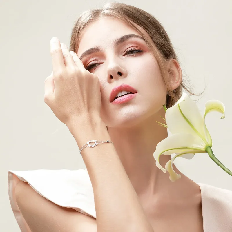 (slika za) Drsna zapestnica za obletnico kardiograma srebrne ljubezni Pandora Style - SCB02 - Ogled 3